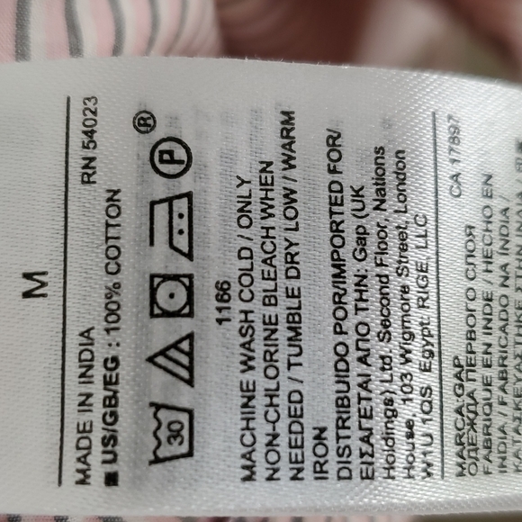 Pink/grey striped Gap maternity shirt dress with pockets in size medium, NWT - Picture 11 of 14